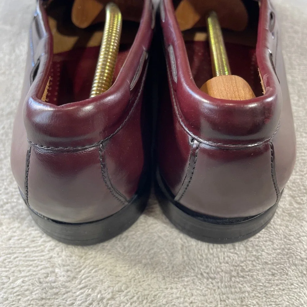 GH Bass Weejuns Layton Loafers Kiltie Mens 10.5 Burgundy Leather Tassel Office